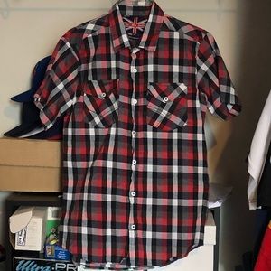 For Him London Men’s Plaid Button Up Dress Casual